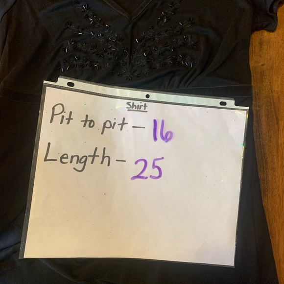 LOFT Blouse Small Black Beaded Velvet Trim - Picture 6 of 8